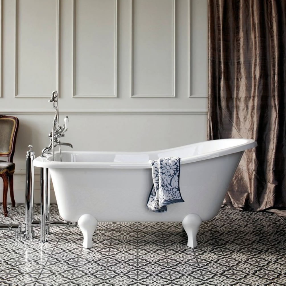 Product Lifestyle image of the Burlington Buckingham Freestanding Slipper Bath